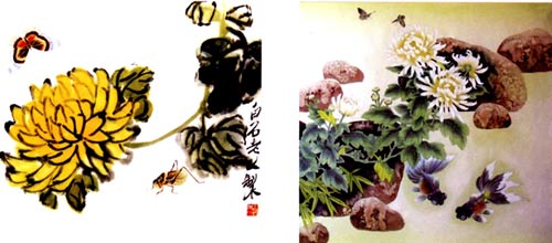 幼儿园中班画画教案设计:卷卷头发的菊花