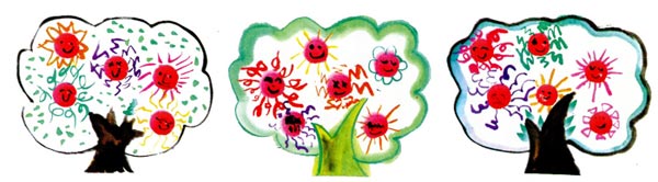 幼儿园中班中国画教案设计:太阳树